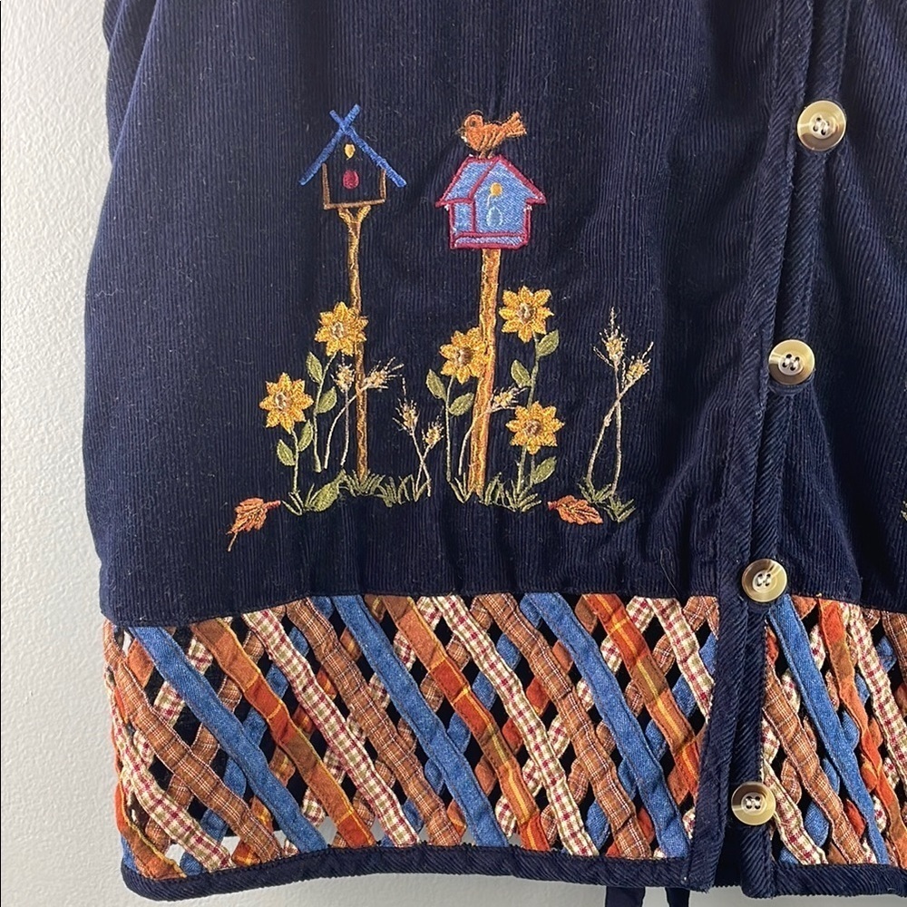 Casey and Max Navy Embroidered Vest Size L